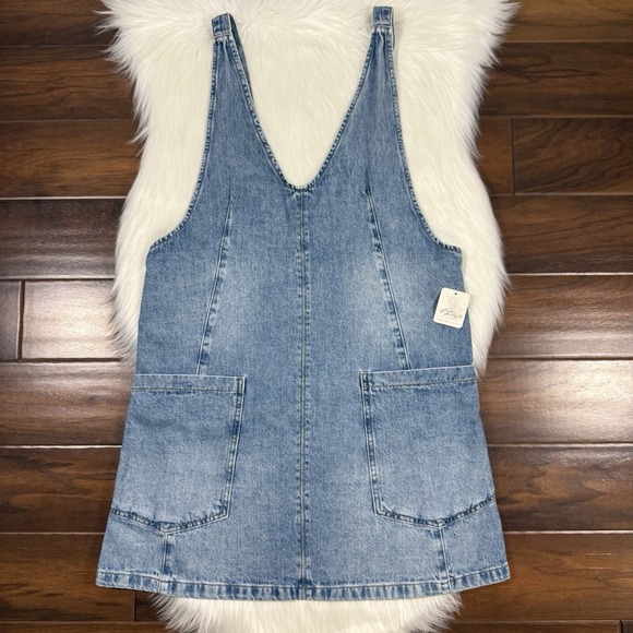 Free People Dresses & Skirts - We The Free People Women's Size Medium Denim High Roller Skirtall Overall Dress